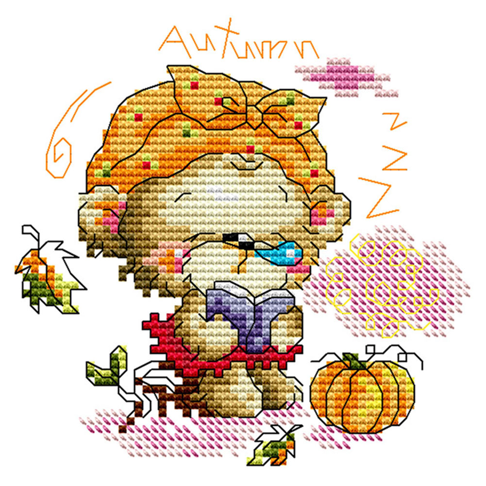 

Bear - 14CT Stamped Cross Stitch - 16*16CM, 501 Original