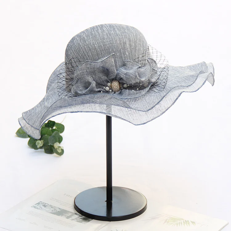 New wavy edge cotton and linen beach hat