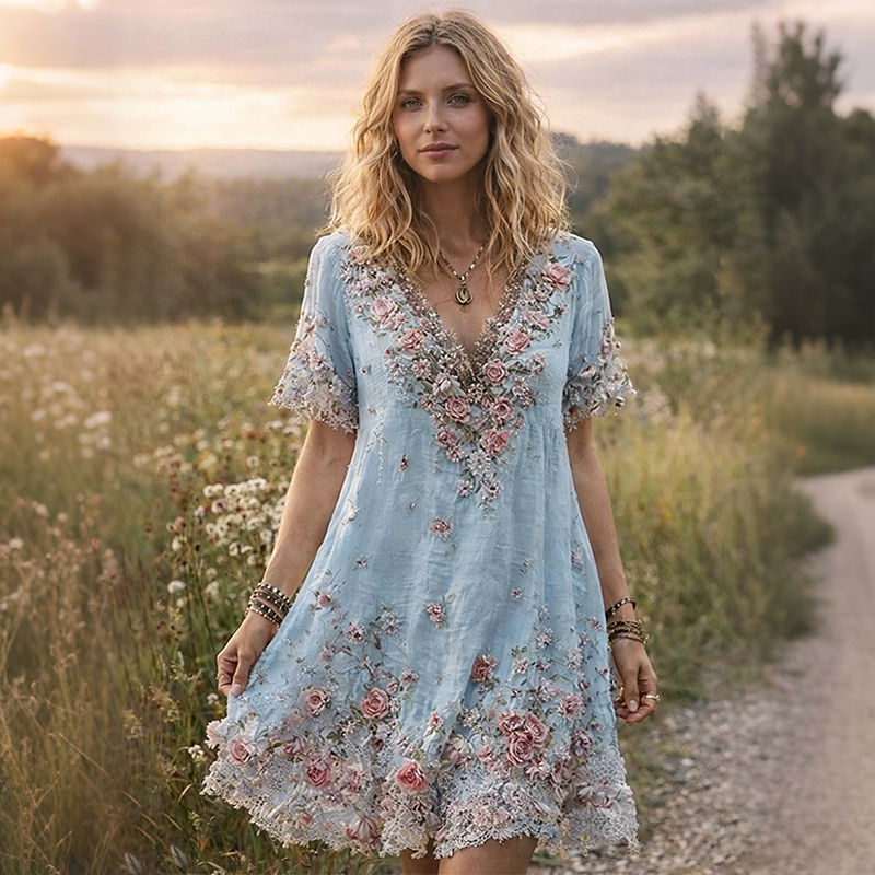 Boho Floral Printed Dress wearshes