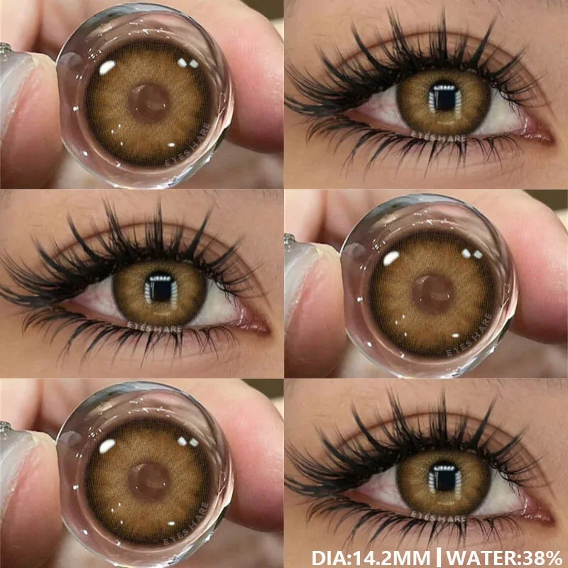 Sdrawing 1Pair Natural Colored Lenses for Eyes Fashion Blue Lenses Gray Contact Lenses Black Lense Colored Pupils for Eyes Yearly