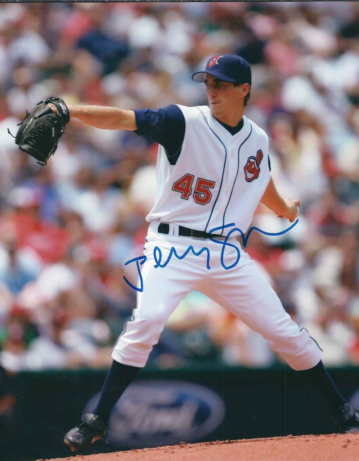 Autographed JEREMY SOWERS 8x10 Cleveland Indians Photo Poster painting w/COA
