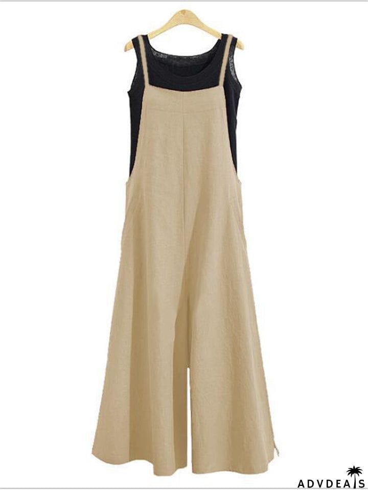Women&rsquo;s Loose Fit Wide Leg Jumpsuit Dungarees