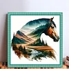 Horse-Partial 11CT Stamped Cross Stitch Bead Embroidery 36*36cm/14.17*14.17in tapestrymarket
