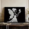 DIY Pearl Painting Butterfly Girl for Home Wall Decor with Frame(20x30cm)