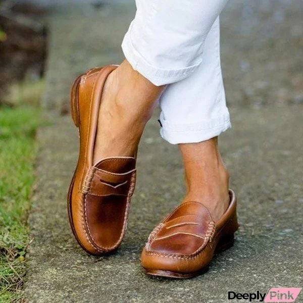 Women's Slip On Low Heel Loafers