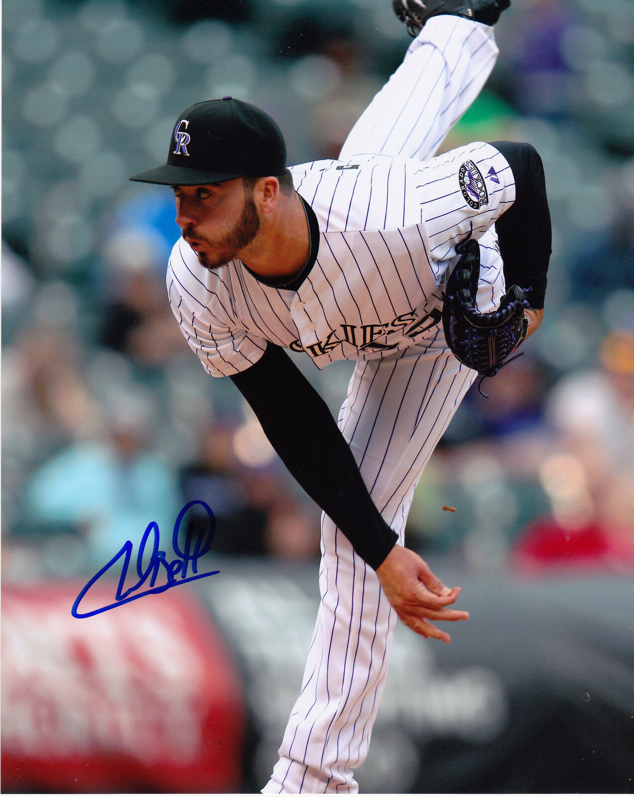 CHAD BETTIS COLORADO ROCKIES ACTION SIGNED 8x10