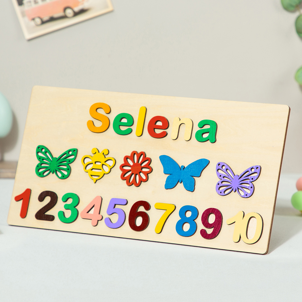Personalized Kid's Wooden Name Alphabet Puzzle Toy for Toddlers Early