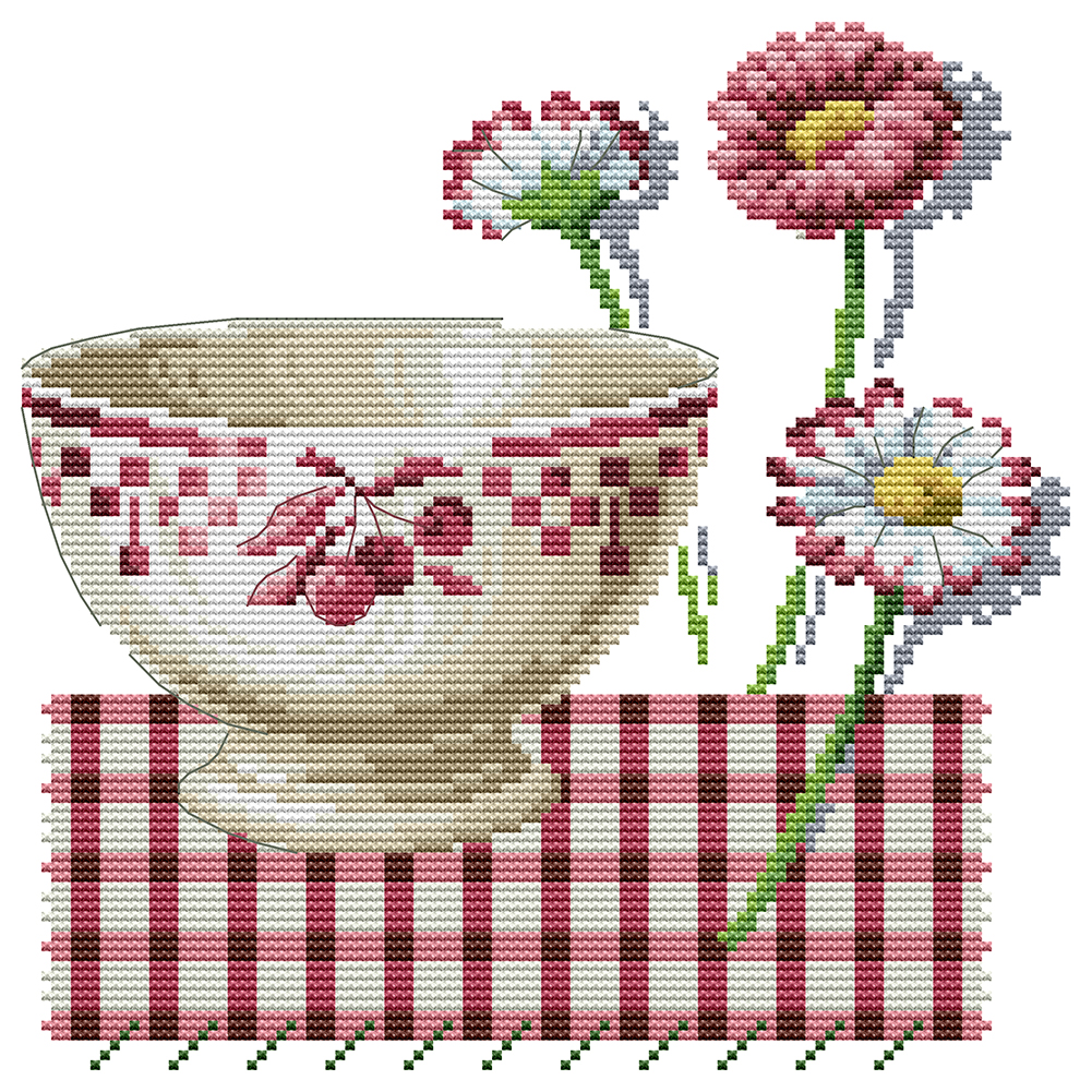 

Porcelain - 14CT Stamped Cross Stitch - 27*27CM, 501 Original