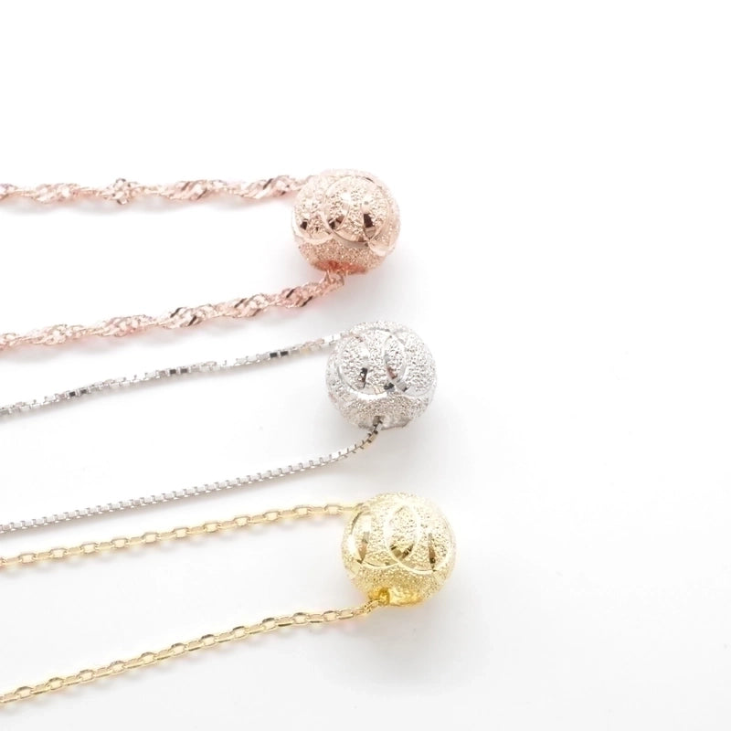 925 Sterling Silver Plating Round Pendant Necklace