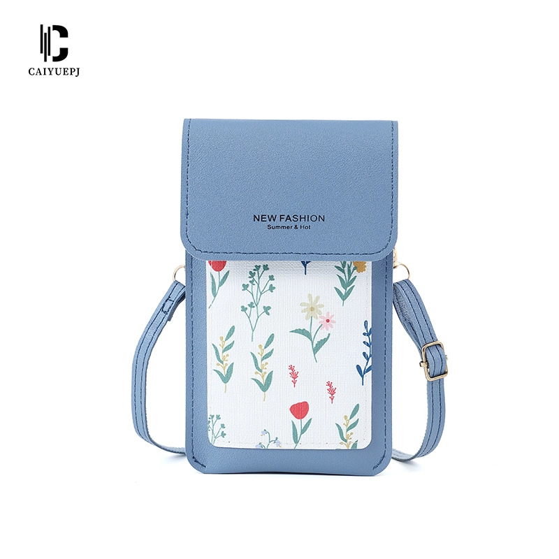 Women’s PVC Solid Color Elegant Streetwear Square Buckle Phone Wallets