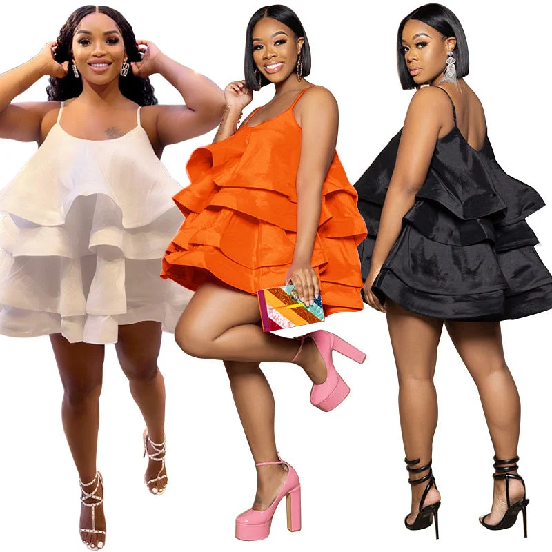 Uveng Layered Ruffled Cake Sexy For Dresses