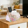 Papillon fleuri rose doux 24cm bricolage avec diamants &agrave; tissans, bo&icirc;te de mouchoirs d&eacute;corative en mosa&iuml;que de cristal r&eacute;utilisable pour d&eacute;coration de bureau de voiture