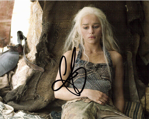 Autographed Photo Poster painting Emilia Clarke signed 8 x 10