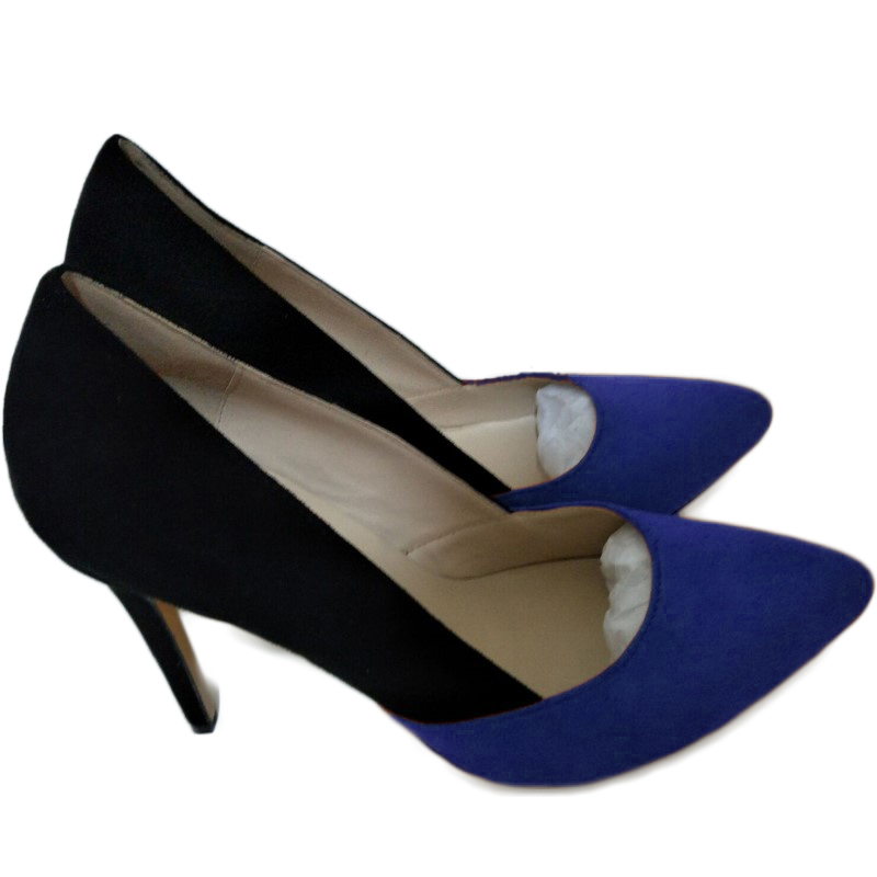 TAAFO Women's High Heels Color Blocking Pointed Toe Pumps Four Season Shoes 