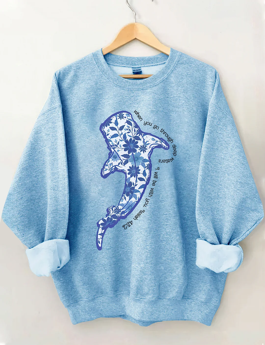 Vintage Whale Shark Floral Sweatshirt