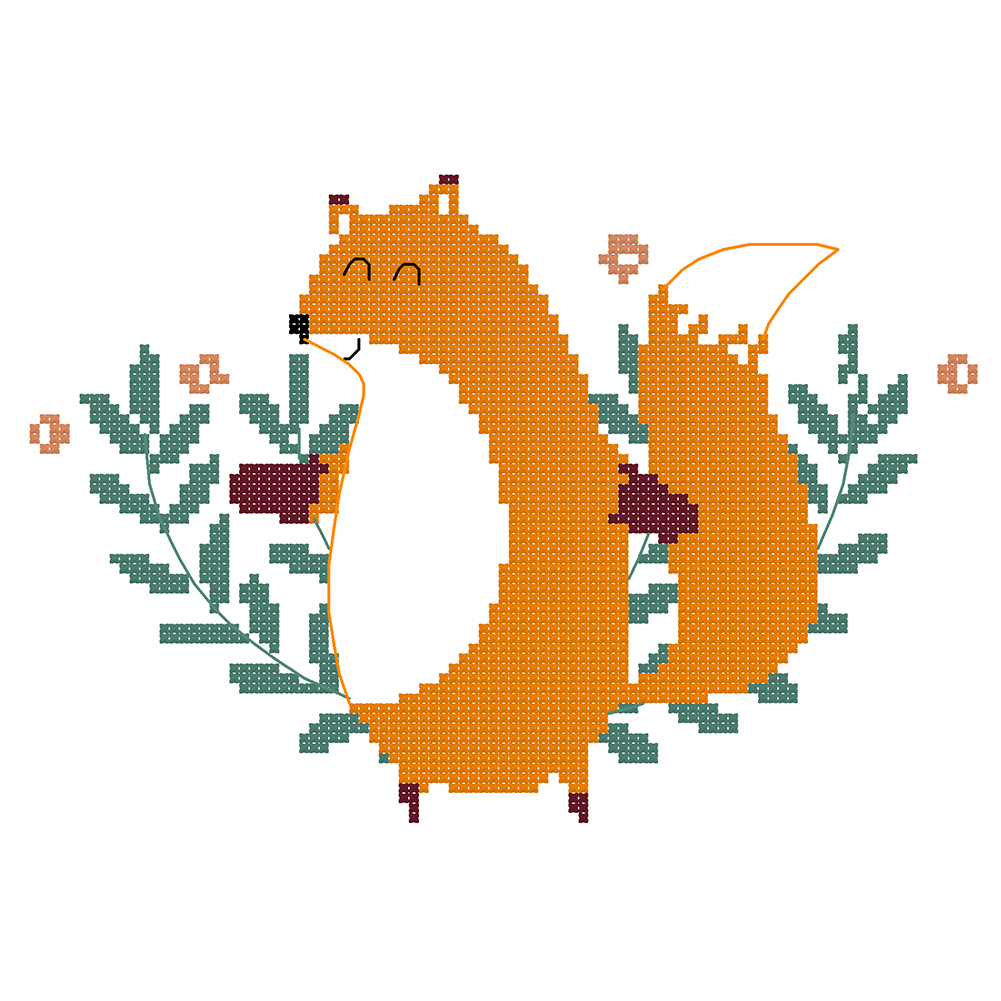 

Fox - 14CT Stamped Cross Stitch - 25*18CM, 501 Original