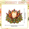 Peinture en diamant en 5D bricolage, d&eacute;coration de bureau en acrylique, bougeoirs fleurs, d&eacute;coleur de bureau maison faite main pour adultes d&eacute;butants (Lotus-A jaune et vert)