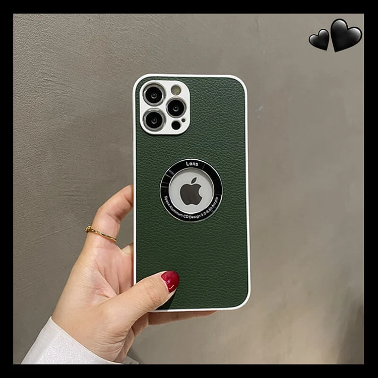 2023 INS LOGO Hollow Design Leather Protective Case For iPhone