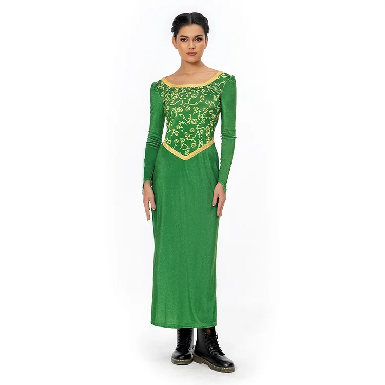 Shrek Fiona Princess Green Dress Cosplay Costume Outfits Halloween Carnival Suit