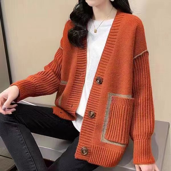 Pockets Long Sleeve Casual Sweater QueenFunky