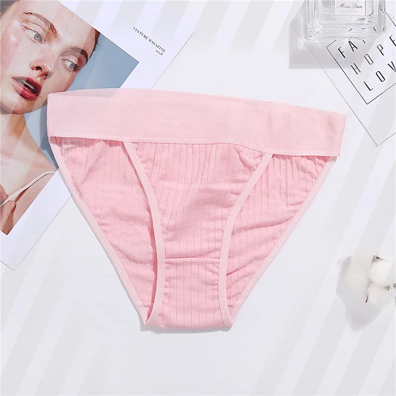 FINETOO 3Pcs/set Panties Women Cotton Underwear Female Sexy Lingerie Ladies Casual Brief Women Striped Underpants Intimates M-XL