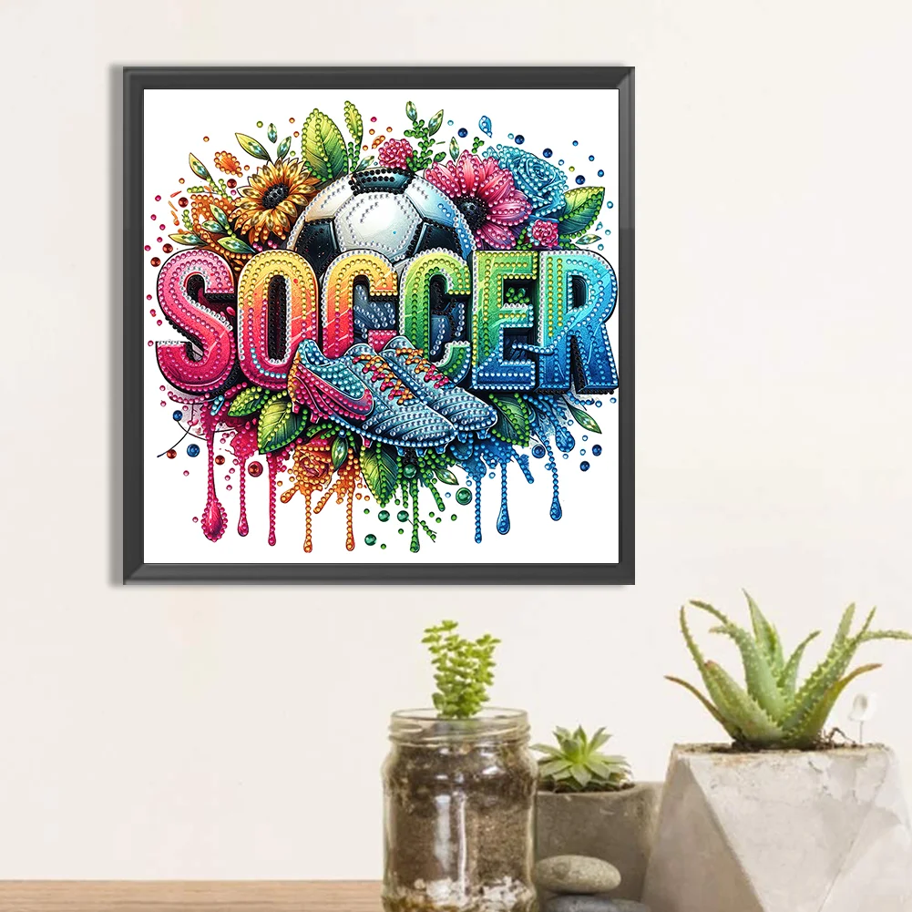 Diamond Painting - Partial Special Shaped Drill - Football(Canvas|30*30cm)