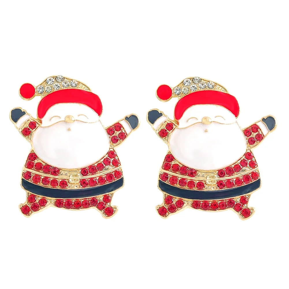 Dvacaman Sparkle Christmas Tree Candy Cane Gingerbread House Christmas Cactus Snowman Santa Drop Earrings For Women Cute Jewelry