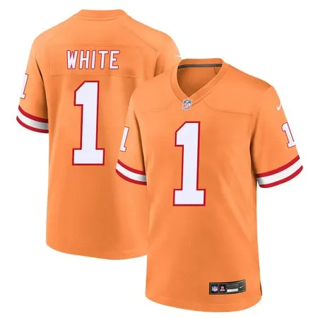 Men's '76 Tampa Bay Buccaneers #1 Rachaad White  Orange Player Game Jersey