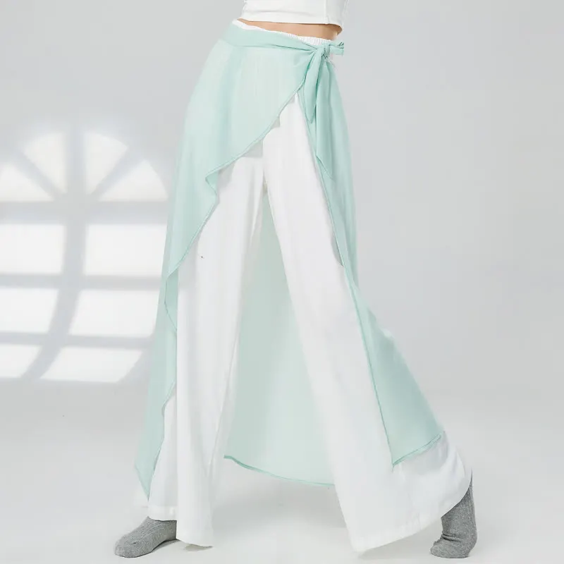 Vintage Lace Up Flowy Wide Leg Casual Pants