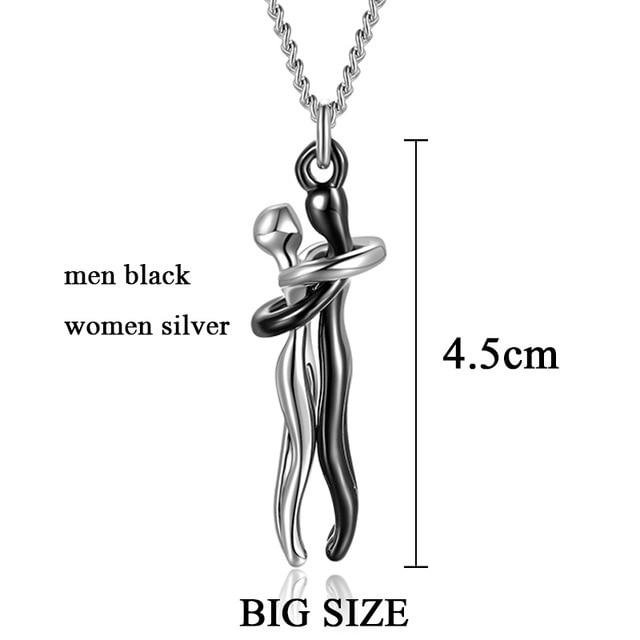 Couples BFFs Hug Little Person Necklace-Mayoulove