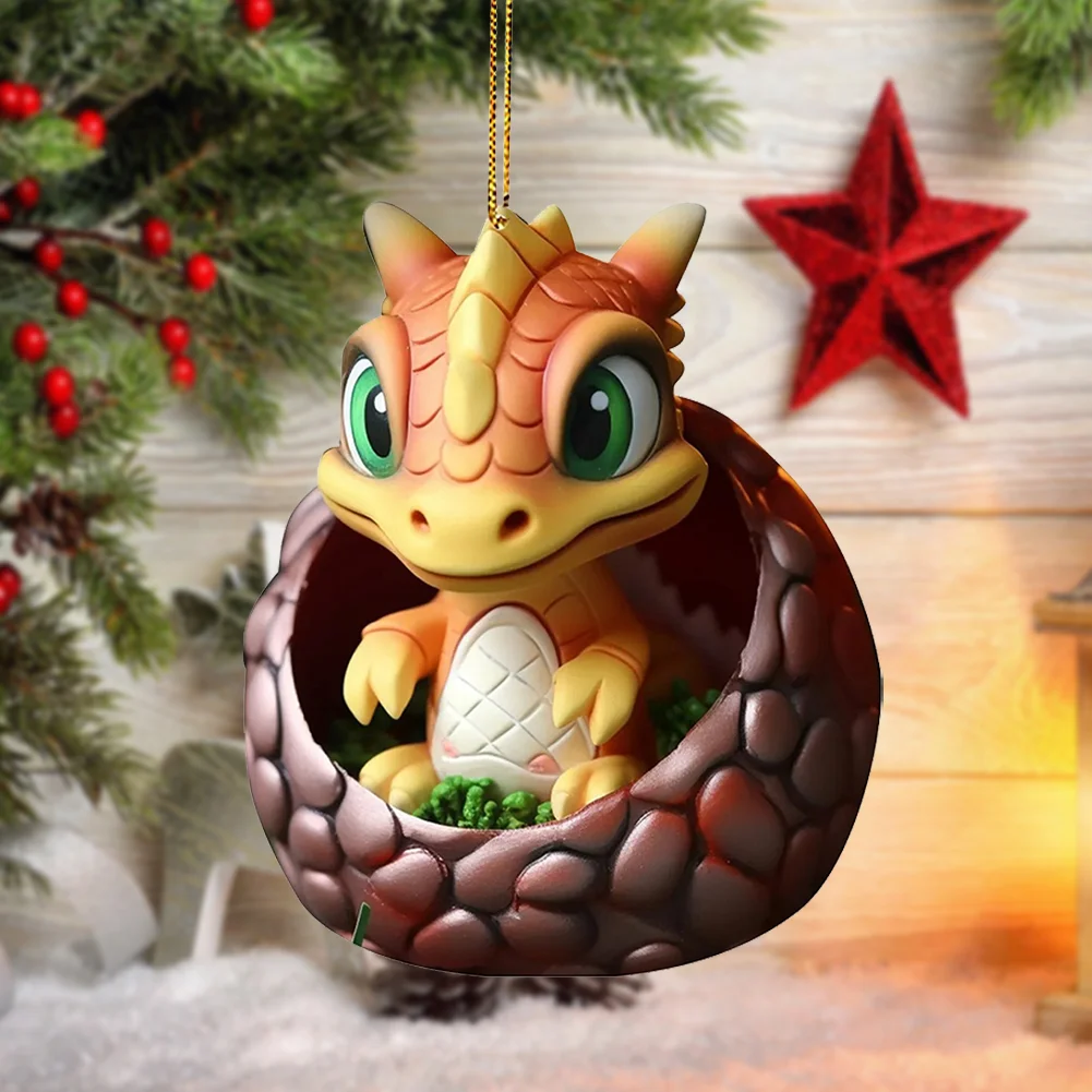 Christmas Dragon Egg Decoration Novelty Cute Acrylic Party Favors (C)