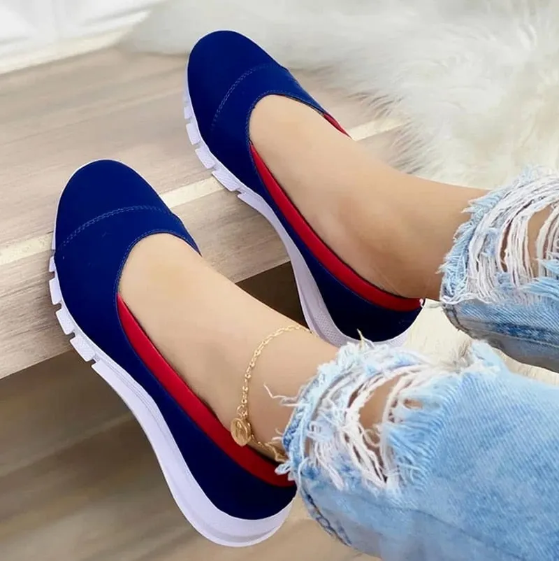 Ladies Handmade Solid Color Women Shoes Classic Casual Flat Heel Shoes Comfortable Non-slip Fashion Zapatos De Mujer Sneakers 530-1