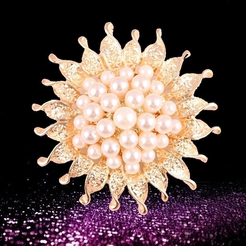 Elegant Pin Star Flower Snowflake Imitation Pearl Alloy Rhinestone Women’S Brooches