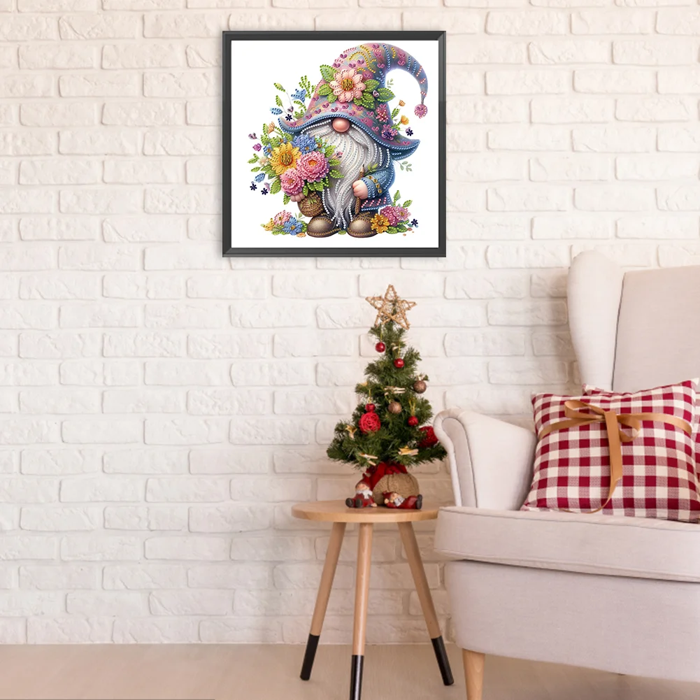 Diamond Painting - Partial Special Shaped Drill - Flower Gnome(Canvas|30*30cm)