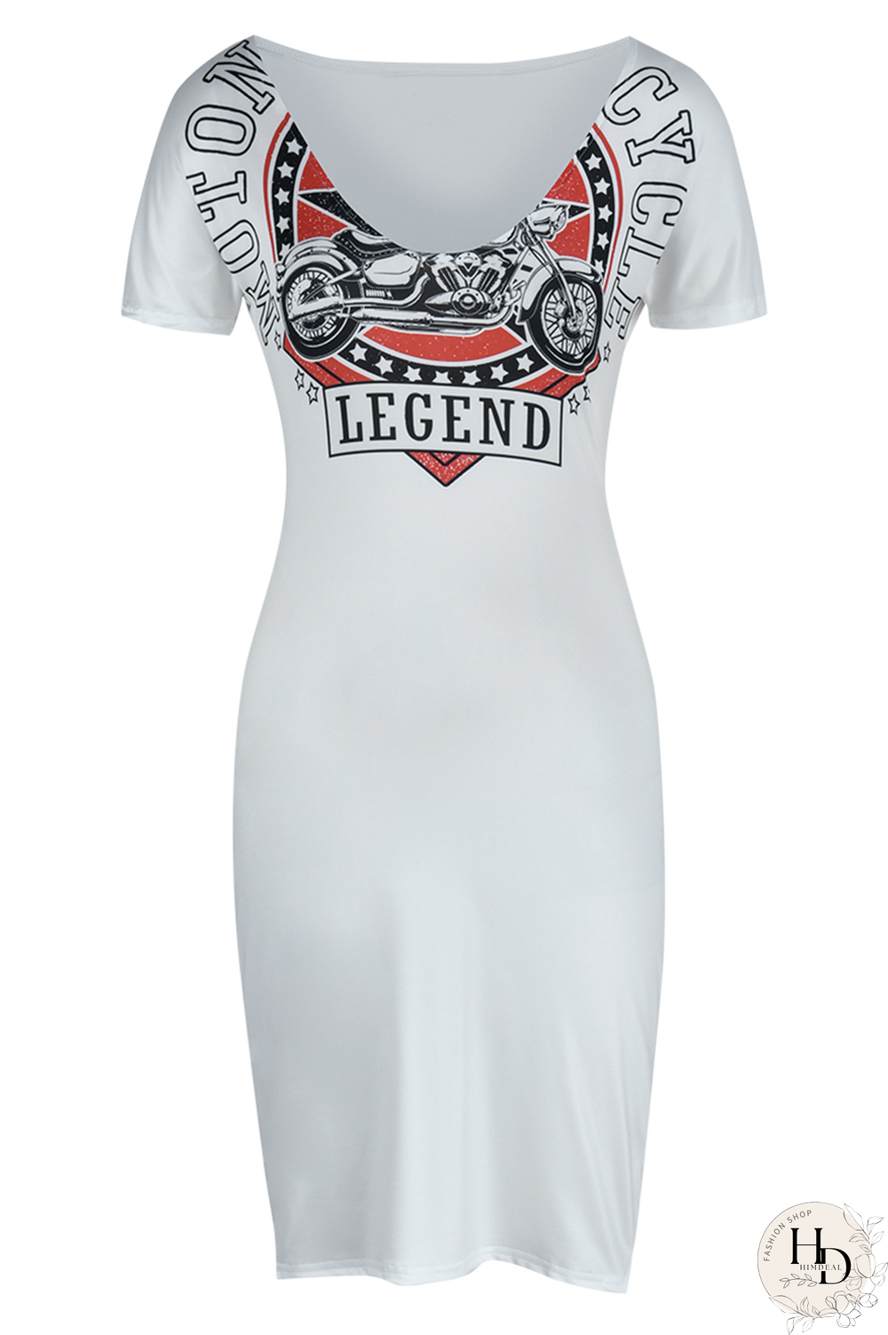 Tangerine Red Fashion Print Patchwork V Neck Pencil Skirt Dresses