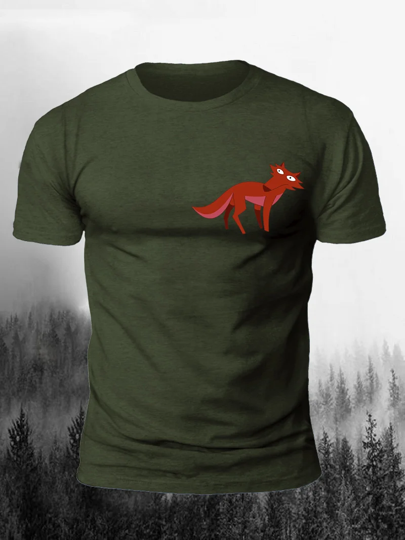 Fox(3) Print Short Sleeve Men's T-Shirt in  mildstyles
