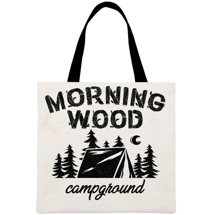 camping Printed Linen Bag-Annaletters