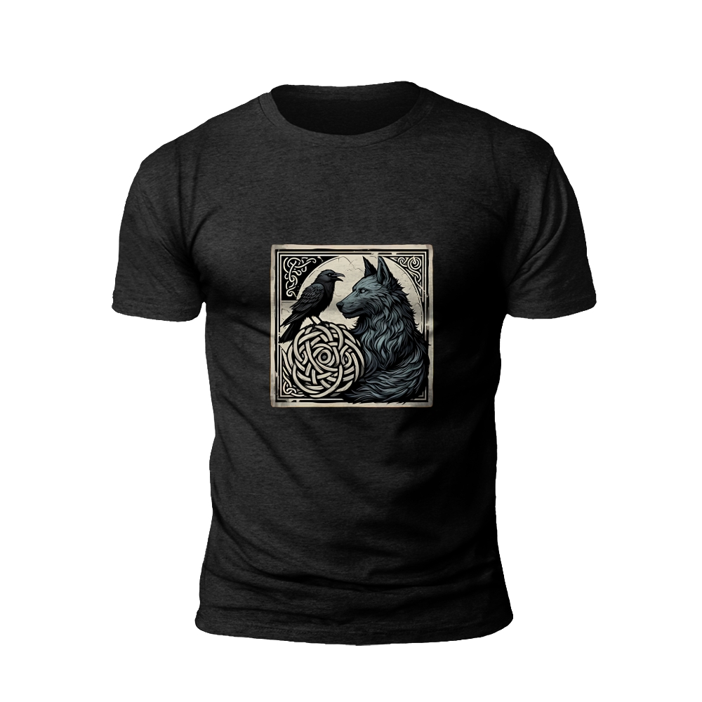 Wolf and Raven Celtic T-Shirt