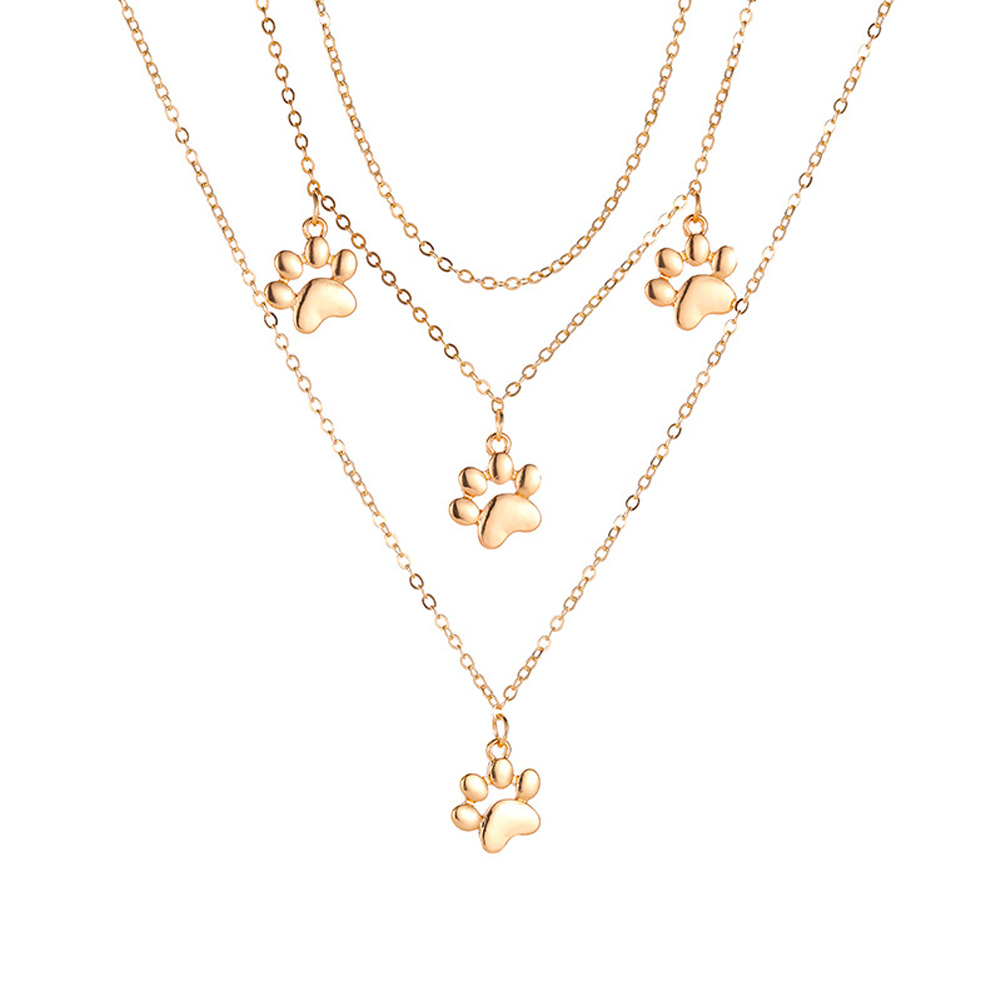 

Fashion Multi Layer Cat Paw Necklace Pendant Women Clavicle Chain Jewelry, 501 Original