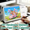 Little Bear Diamond Art Monthly Flip Tabletop Calendar January 2027 - December 2028 Small Desktop Calendar Planner 24 Months for Living Room Bedroom Office Desk Gift Giving