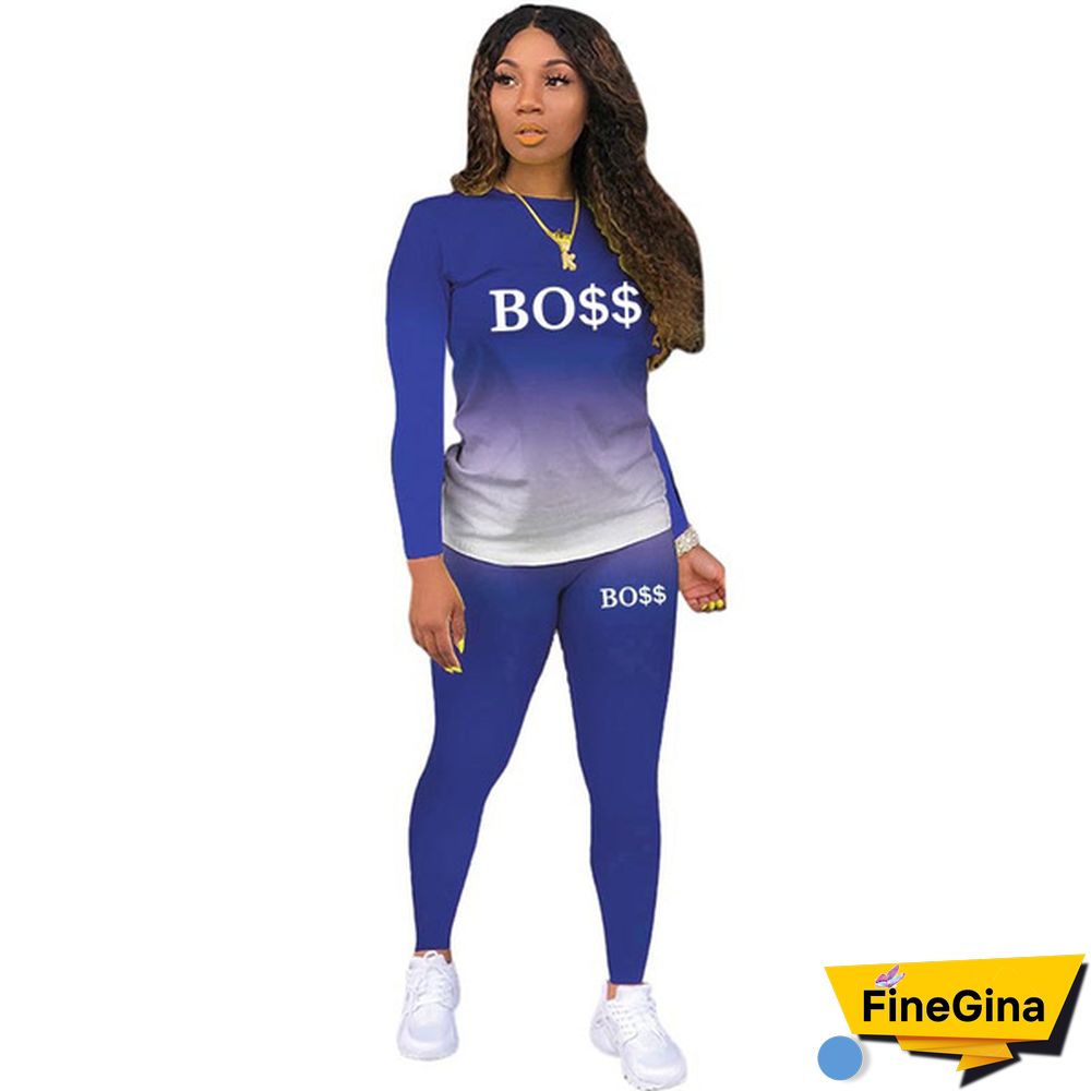 Two Piece Set Women Trackuits Sets Brand Printed Hoodie Pants Sweatshirt Sports Suit