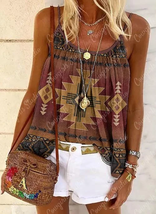 New Western Print Casual Ladies Casual Camisole