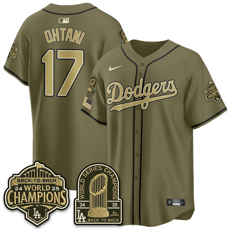 Youth Los Angeles Dodgers #17 Shohei Ohtani Olive New Era 2026 Armed Forces Day Jersey P58A