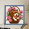 【Limited Stock Sale】Puppy With Flower Basket-Partial 9CT Stamped Cross Stitch Bead Embroidery 18*18cm tapestrymarket
