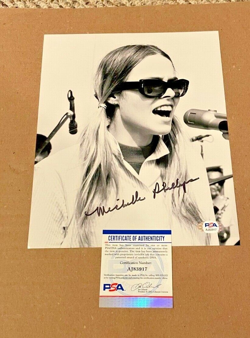 MICHELLE PHILLIPS SIGNED MAMAS & THE PAPAS 8X10 Photo Poster painting PSA/DNA