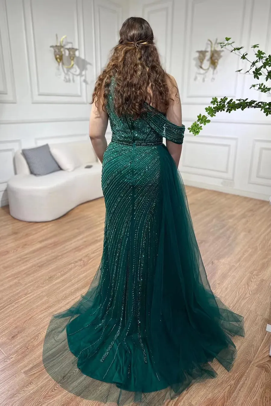 slim fit dress slacks One Shoulder Long Mermaid Prom Sequin Dress LaDivine CD980 – The Dress  Outlet main image 1