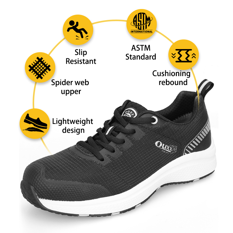 Men's Super Lightweight Aluminium Alloy Toe Breathable Non Slip Roofer Mechanic Warehouse Worker Heavy Equipment & Machine Operator Construction Worker Work Shoes
