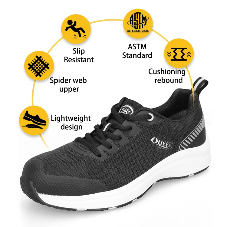 Men's Lightweight Aluminium Alloy Toe Waterproof Non Slip Breathable Warehouse & Construction Work Shoes