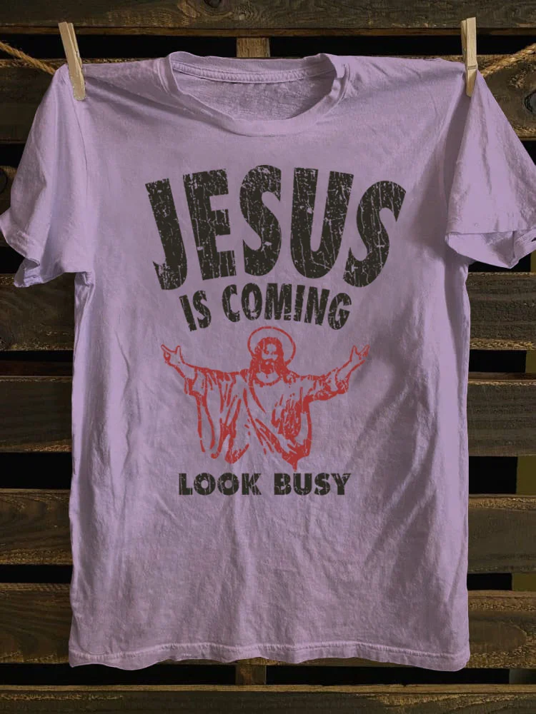 Jesus Is Coming Look Busy 1992 T-shirt