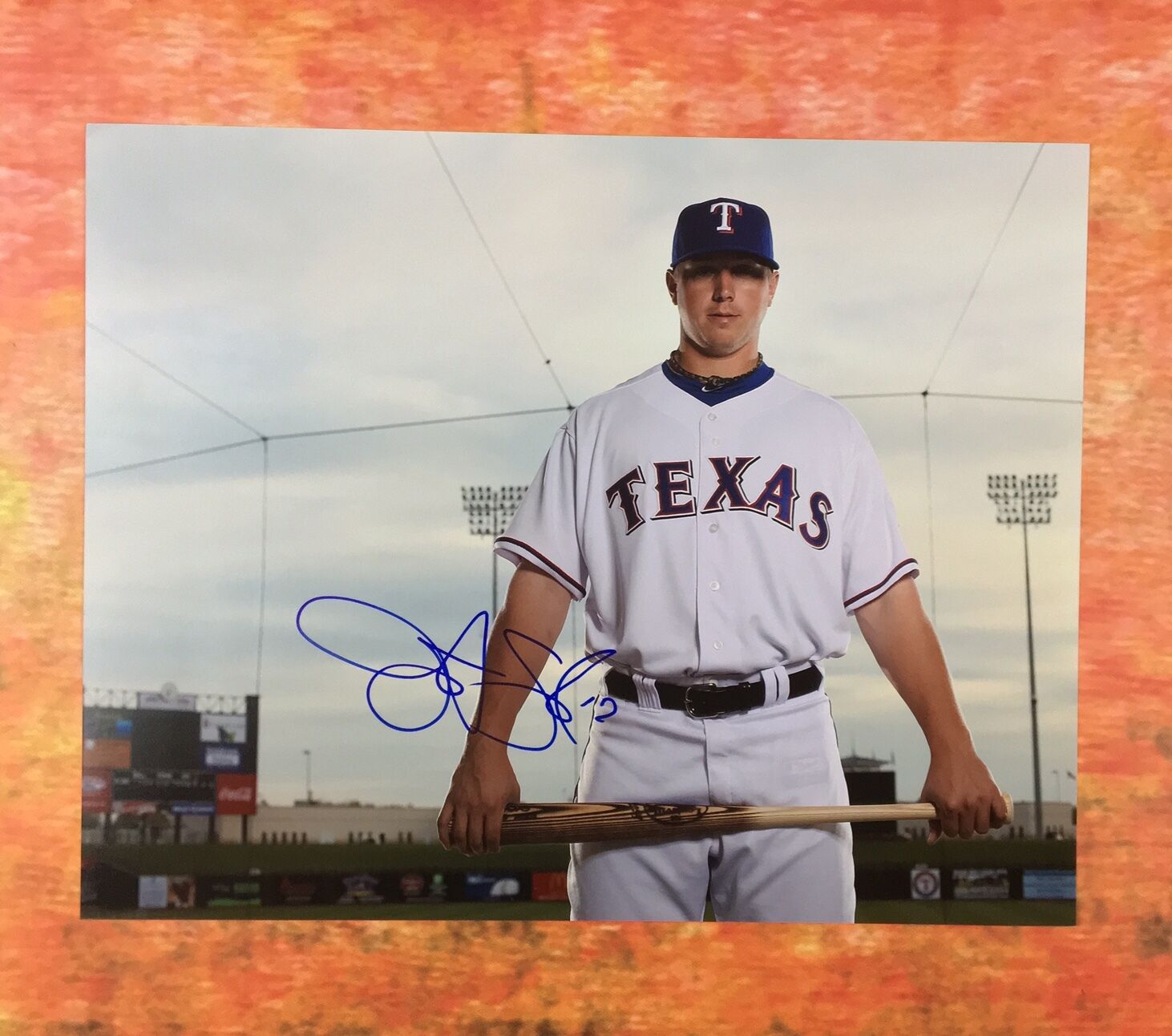 GFA Texas Rangers * JUSTIN SMOAK * Signed 11x14 Photo Poster painting J2 COA